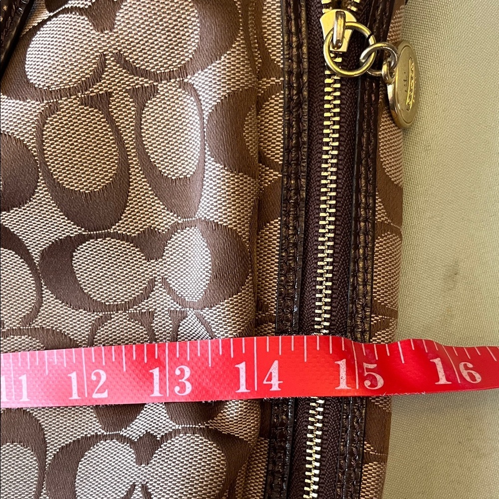 Coach Tan and dark brown Signature Tote - Picture 6 of 13